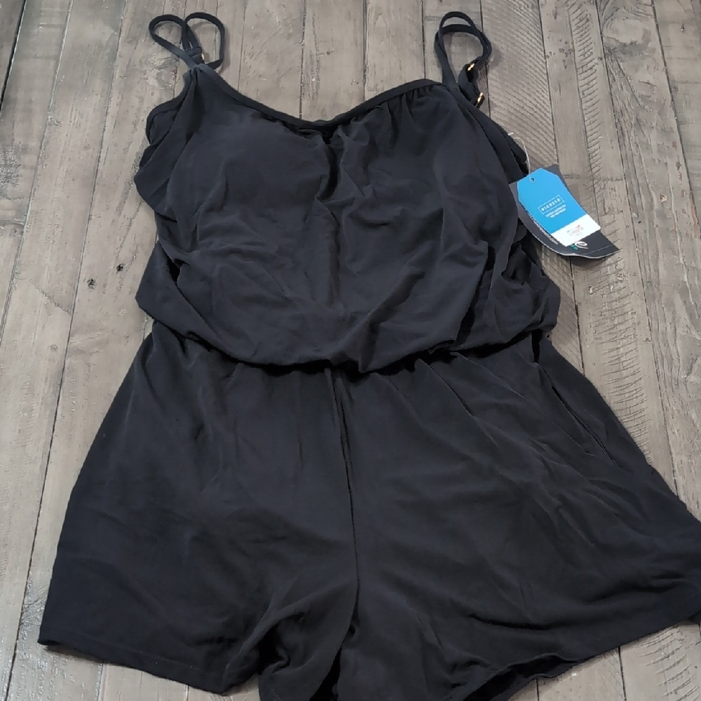 Black Romper 1pc Swimsuit